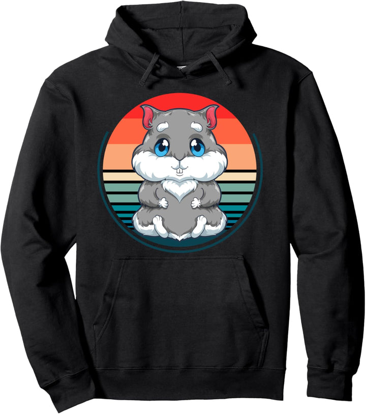 Niedlicher Hamster im Retro-Stil Pullover Hoodie