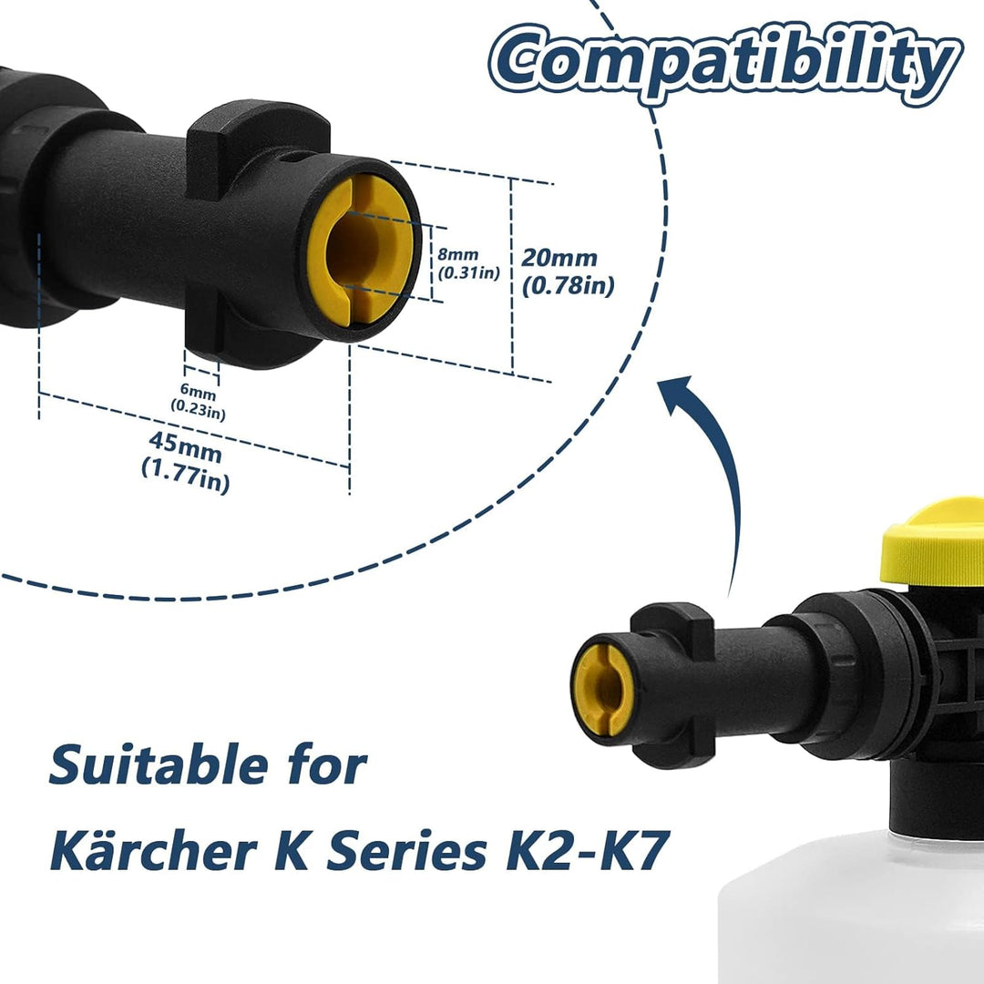 750ml Hochdruck-Schaumsprühflasche | Kompatibel mit Karcher K2-K7 Modellen | Verstellbare Düse | Ide
