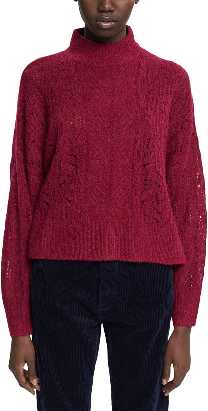 ESPRIT Damen Pullover XS 615/Cherry Red, XS 615/Cherry Red