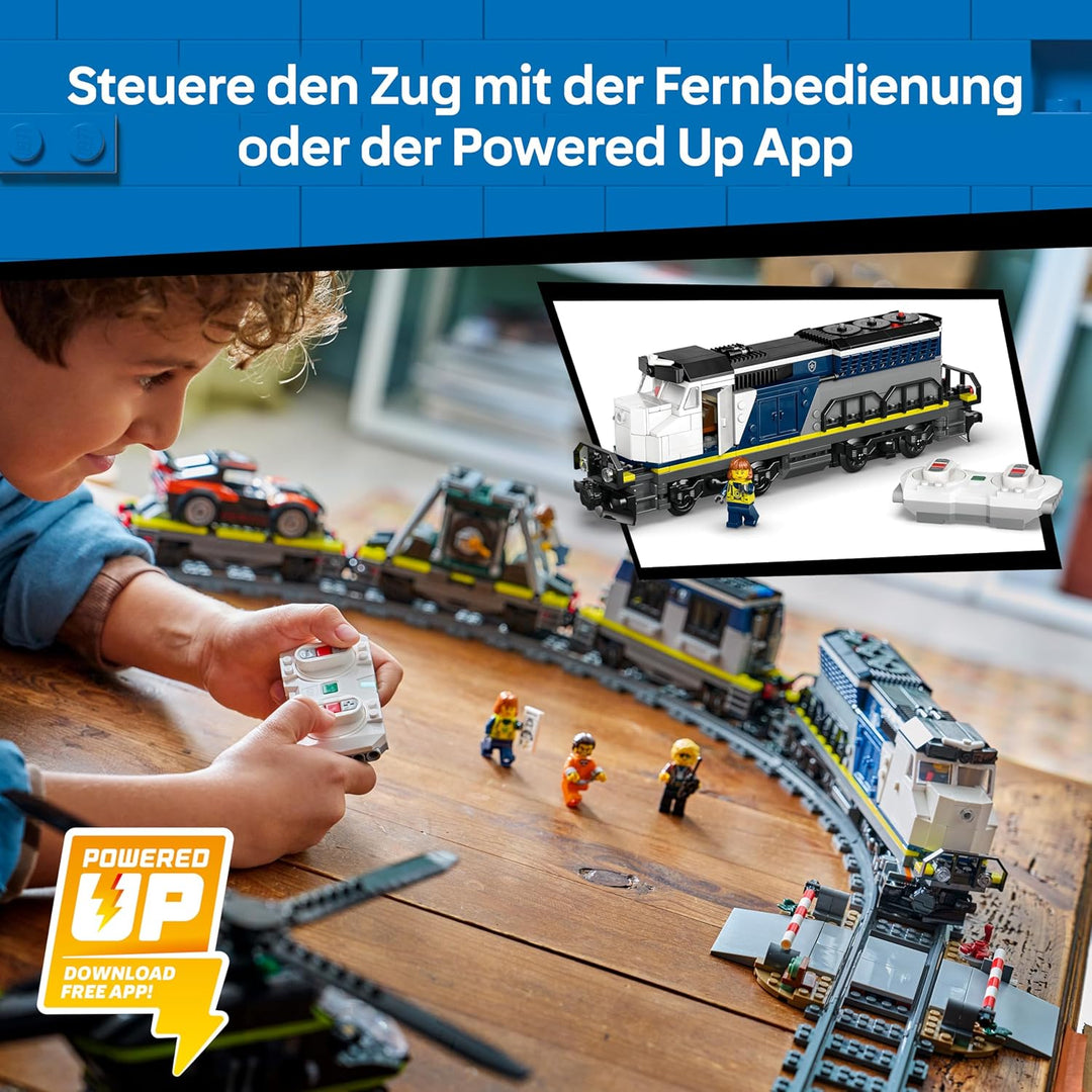 LEGO City City Überfall auf den Polizeizug - Ferngesteuerter Spielzeug Zug - Modellbau mit kreisförm