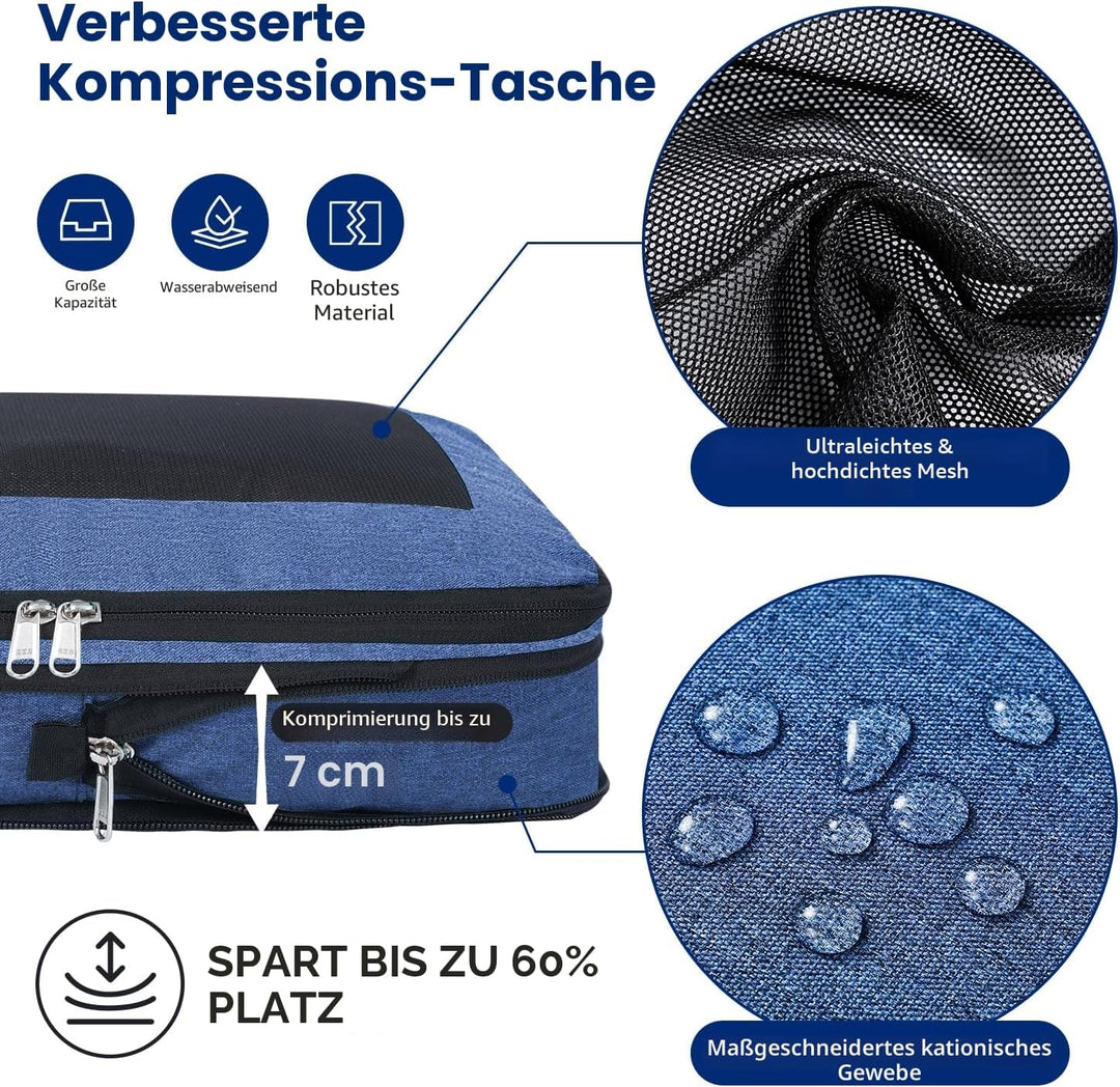 Kompressions-Packwürfel, Verbessertes Netzfenster, Sichtbar und Tragbar, Erweiterbare Reisegepäck-Or