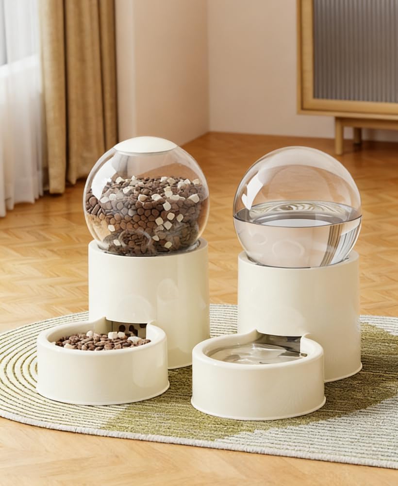 Automatischer Katzenfutterspender und Wasserspender Futterspender und Wasser Set, 2 Stück, Katzenfut