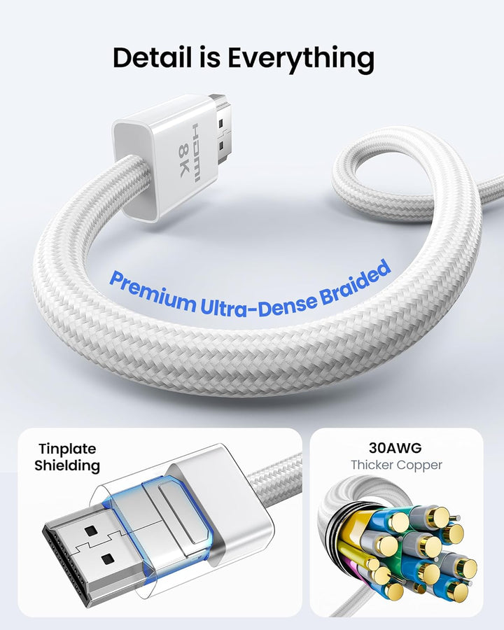 Silkland 8K HDMI 2.1 Kabel 1.5m [Zertifiziert] 4K@120Hz eARC HDR10+ für PS5 Pro, 48Gbit/s Ultra High