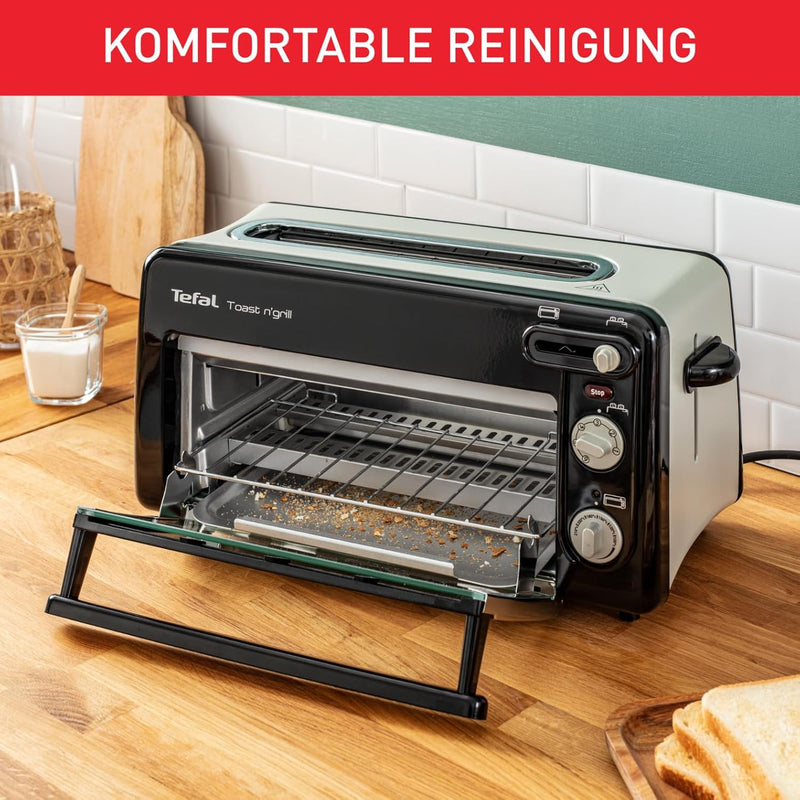 Tefal Toast n’ Grill TL6008 | 2 in 1 Toaster und Mini-Ofen | Sehr energieeffizient und schnell | 130