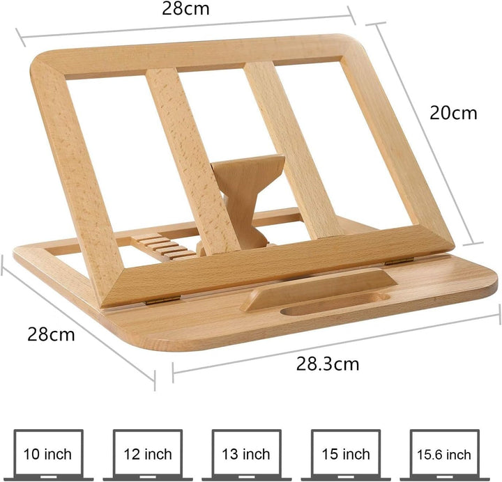RAVEGO Laptop Ständer Höhenverstellbarer, 6-Stufe Einstellbar Laptopständer aus Holz, Tragbar Belüft