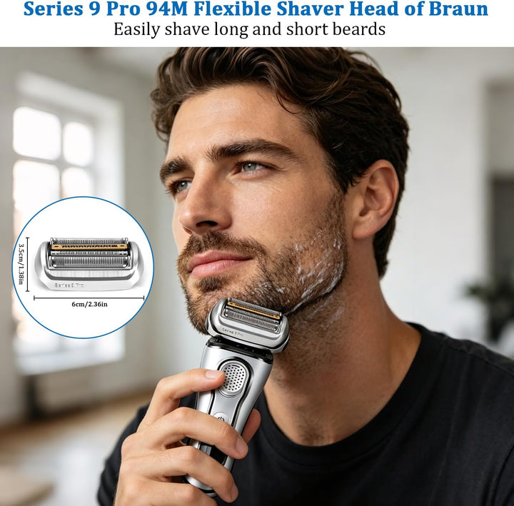 Series 9 Pro Elektrorasierer Scherkopf 94M, Ersatzscherteil für Herren Rasierer Serie 9, Kompatibel