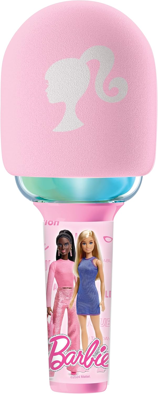 Lexibook, Barbie, Kabelloses Mikrofon mit Lautsprecher und Lichtern, 4 Stimmmodifikatoren, Mehrfarbi