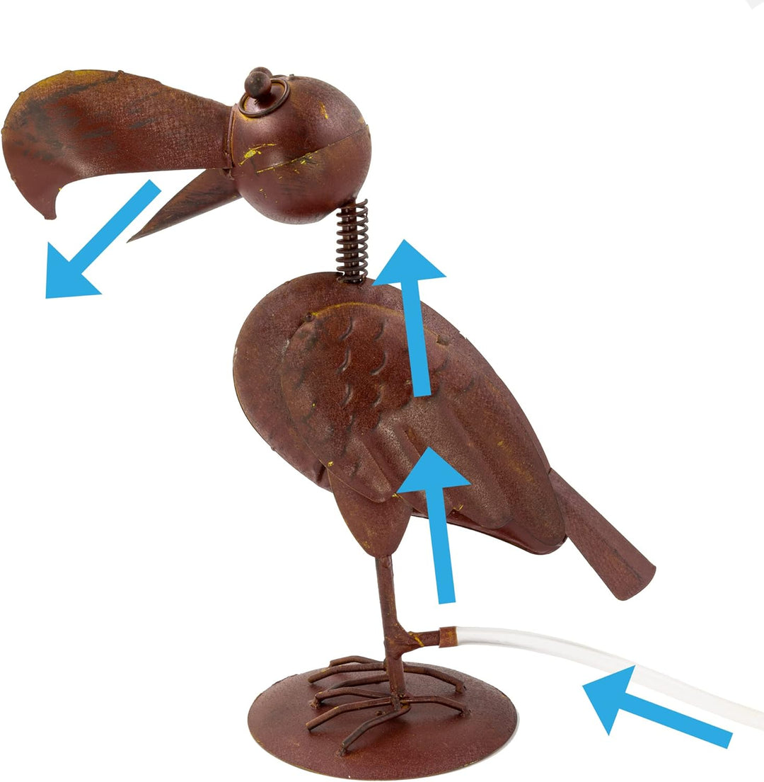 Blümelhuber Raben Figur Corvin als Teich Wasserspiel Garten Dekoration, für Springbrunnen Aussenbere