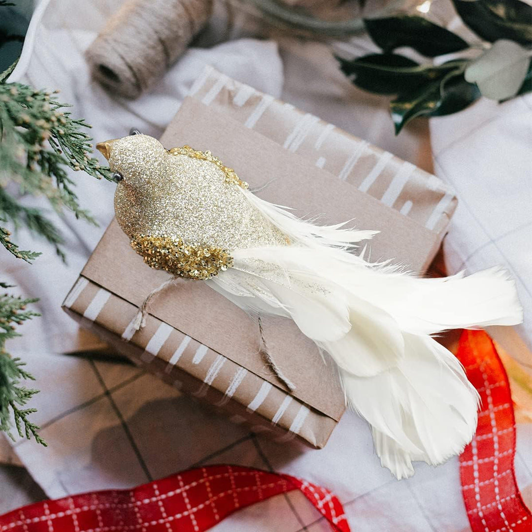 Yolococa Vögel Dekoration Realitätsnah Weihnachtsvögel zum Dekorieren Ast Garten Weihnachtsbaum aus