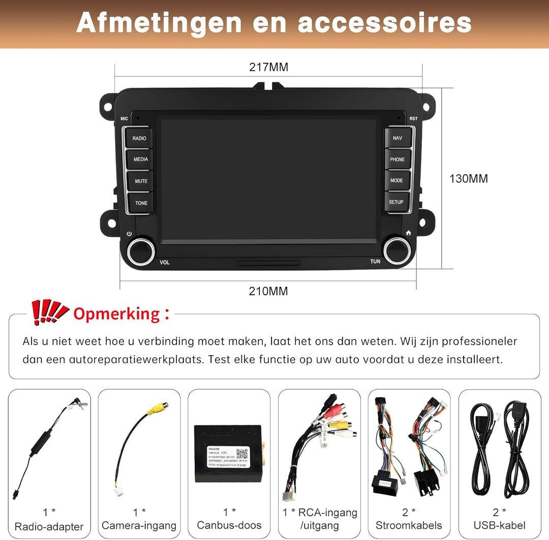 7-Zoll-Display-Autoradio für Volkswagen Seat Golf Passat Jetta Beetle Tiguan Touran EOS Skoda Seat D