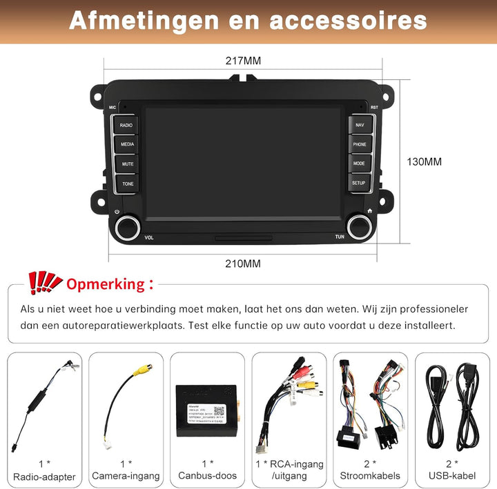 7-Zoll-Display-Autoradio für Volkswagen Seat Golf Passat Jetta Beetle Tiguan Touran EOS Skoda Seat D