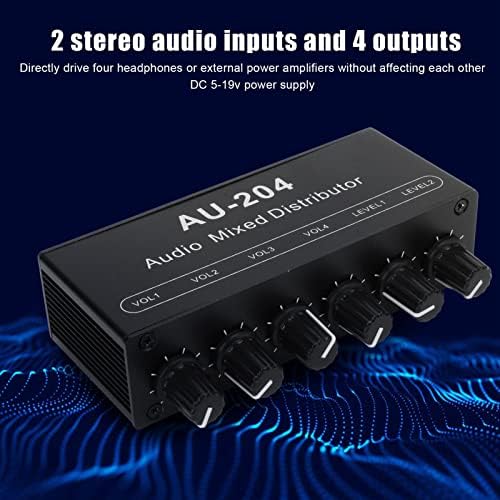 2 in 4 Out 3,5 Mm Stereo Audio Switch Stereo Audio Splitter Box Mini Vorverstärker Kopfhörerverstärk