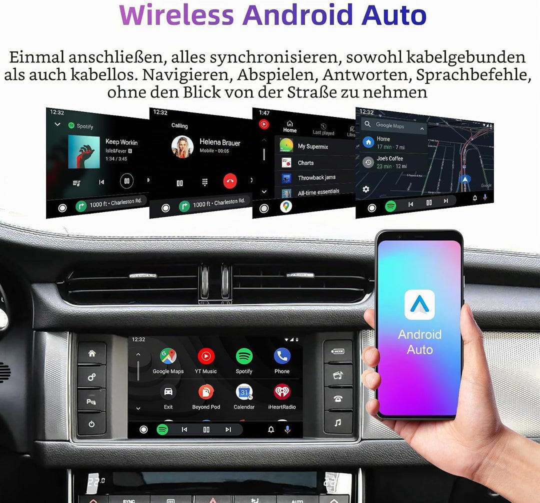 EZoneTronics Wireless CarPlay & Android Auto Retrofit Kit Decoder Box für Land Rover Jaguar Range Ro