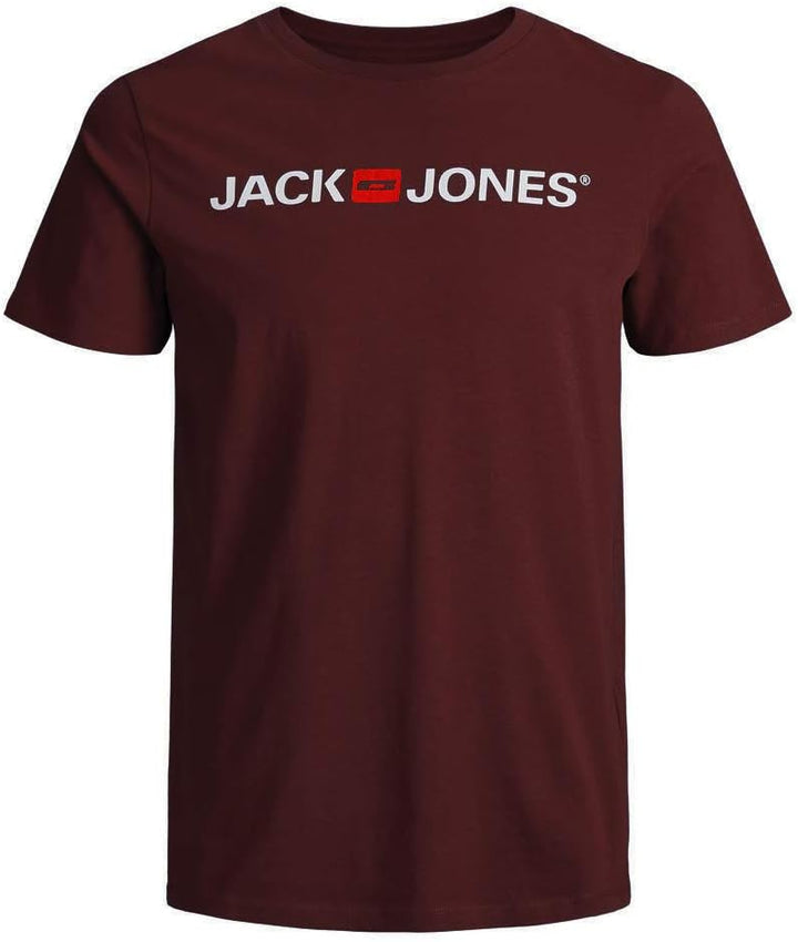 JACK &amp; JONES Herren T-Shirt 3er Pack – Baumwolle, Rundhals, Kurzarm, mit Print – Bequeme Freizeitshi
