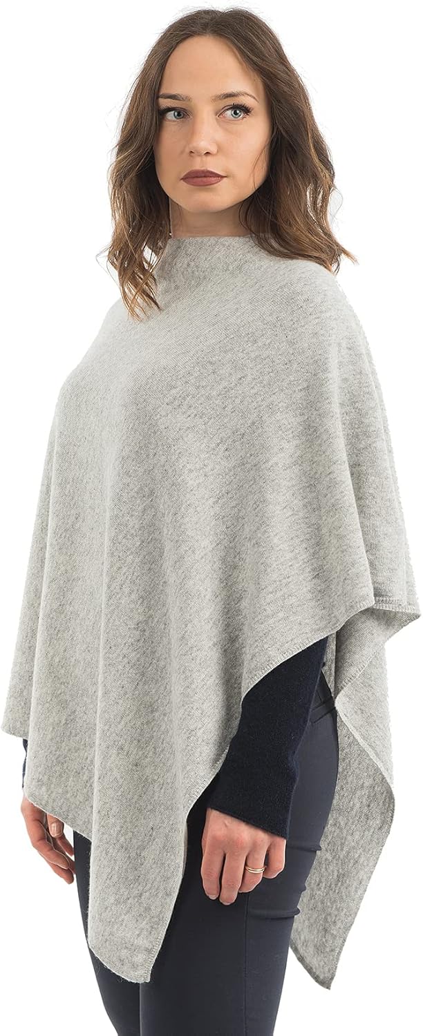 Dalle Piane Cashmere - Poncho aus Kaschmir-Gemisch - Made in Italy - Damen Einheitsgrösse Grau, Einh
