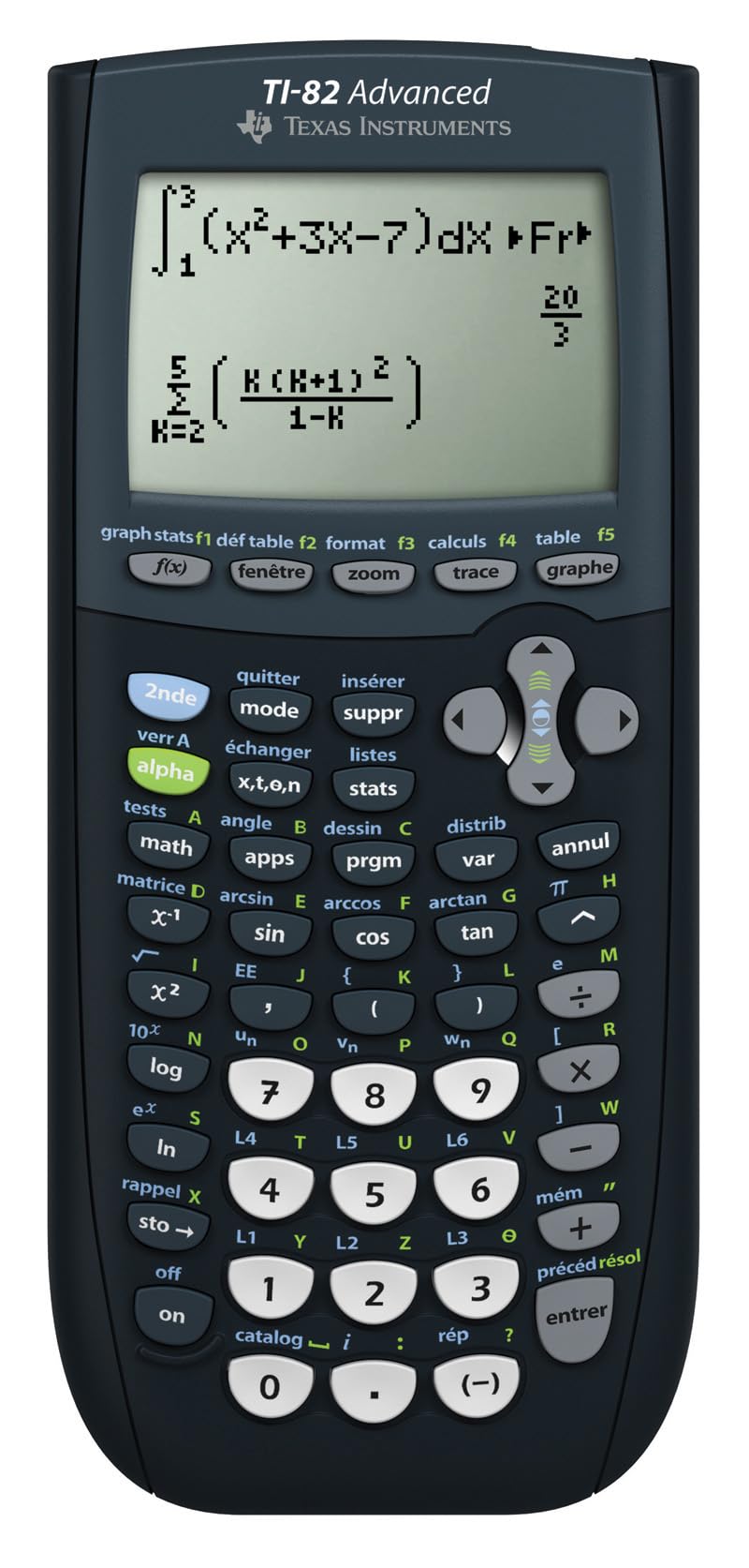 Texas Instruments TI-82 ADVANCED Grafikrechner (8-zeilig), nur mit französischer Anleitung und Sprac
