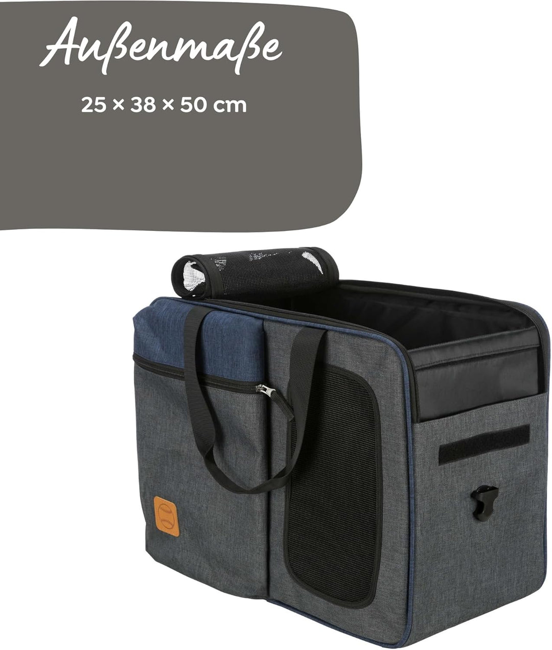 TRIXIE Rucksack & Tasche Tara 2 in 1 - grau/blau 25 × 38 × 50 cm Grau L 50 x B 25 x H 50 cm, Grau L