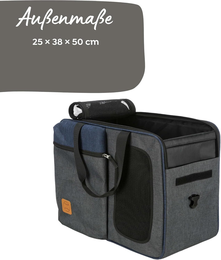 TRIXIE Rucksack & Tasche Tara 2 in 1 - grau/blau 25 × 38 × 50 cm Grau L 50 x B 25 x H 50 cm, Grau L