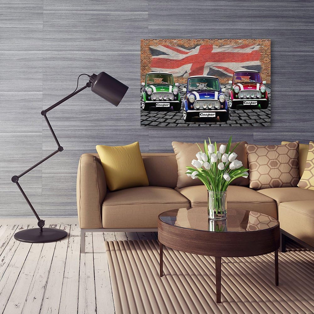 Feeby. Wandbilder - 1 Teilig- 70x100 cm - Bilder Kunstdrucke Deko Panel, MINI COOPER, AUTOMOTIVE, MU