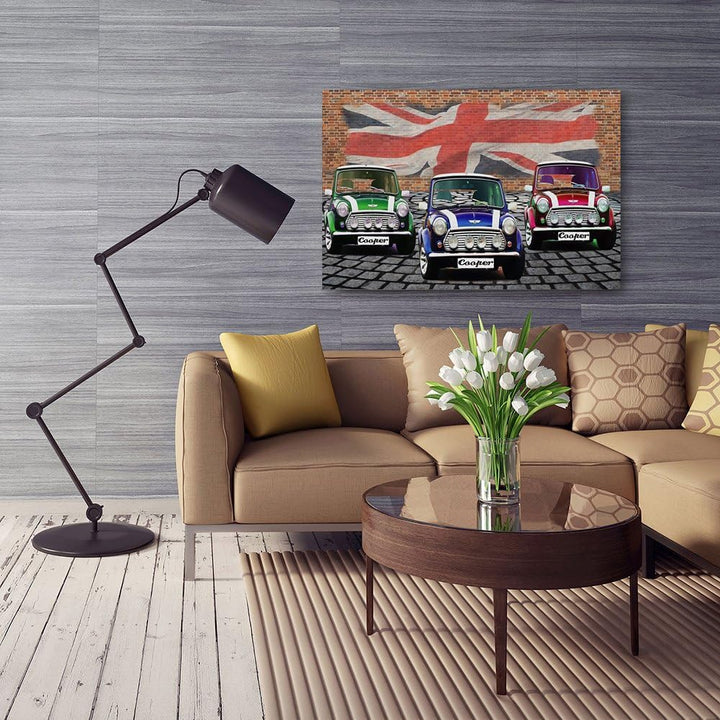 Feeby. Wandbilder - 1 Teilig- 70x100 cm - Bilder Kunstdrucke Deko Panel, MINI COOPER, AUTOMOTIVE, MU