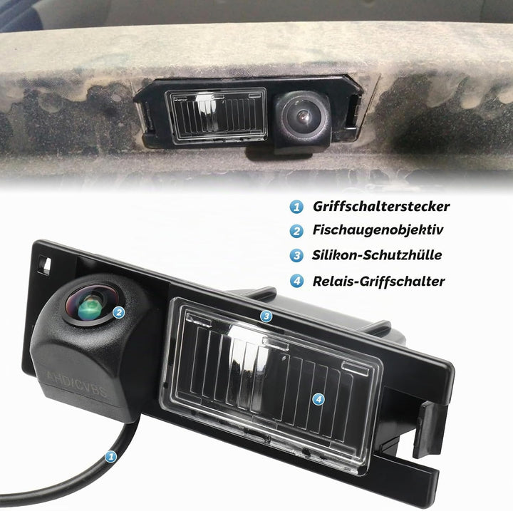 Auto Rückfahrkamera für Opel Astra H/Opel Zafira B/Corsa D/Vectra C/Insignia 170 Grad Weitwinkel Aut