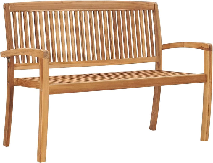 Tidyard Teak Massiv Gartenbank mit Auflage Stapelbar Holzbank Sitzbank Parkbank Terrassenbank Bank G