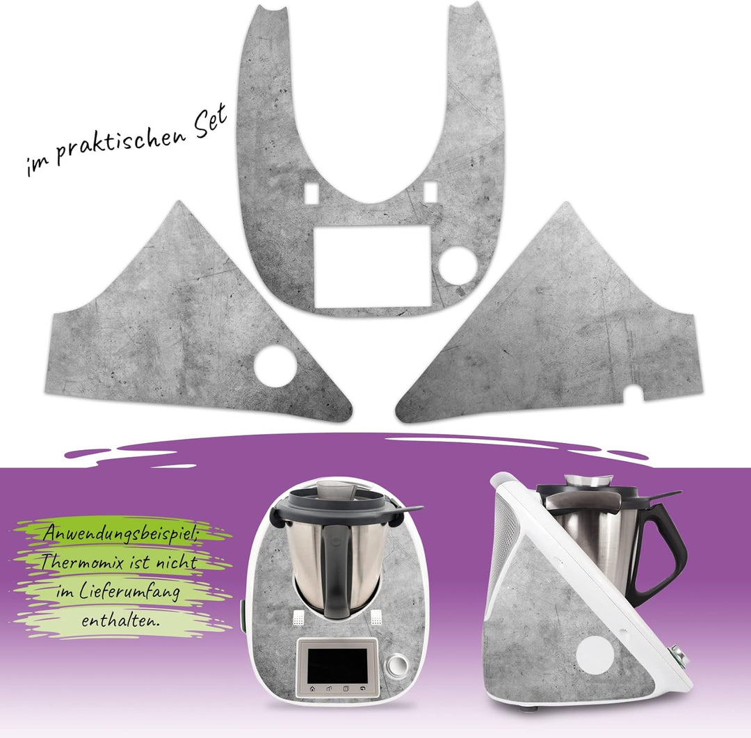 Deko Schutz Aufkleber kompatibel mit Küchenmaschine Thermomix TM5 Design Sticker Klebefolie Zubehör