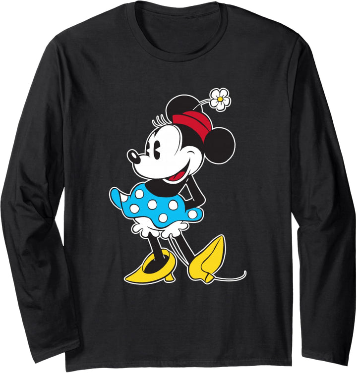 Disney Vintage Minnie Mouse in Pillbox Flower Hat Langarmshirt