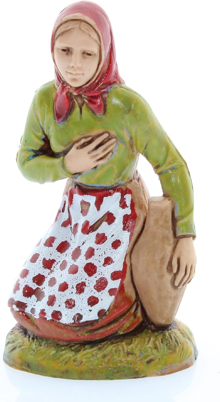 Moranduzzo Set 8 Hirten für Krippe 10 cm Massstab 1:20 - Unzerstörbare Krippenfiguren - Stil 700', H