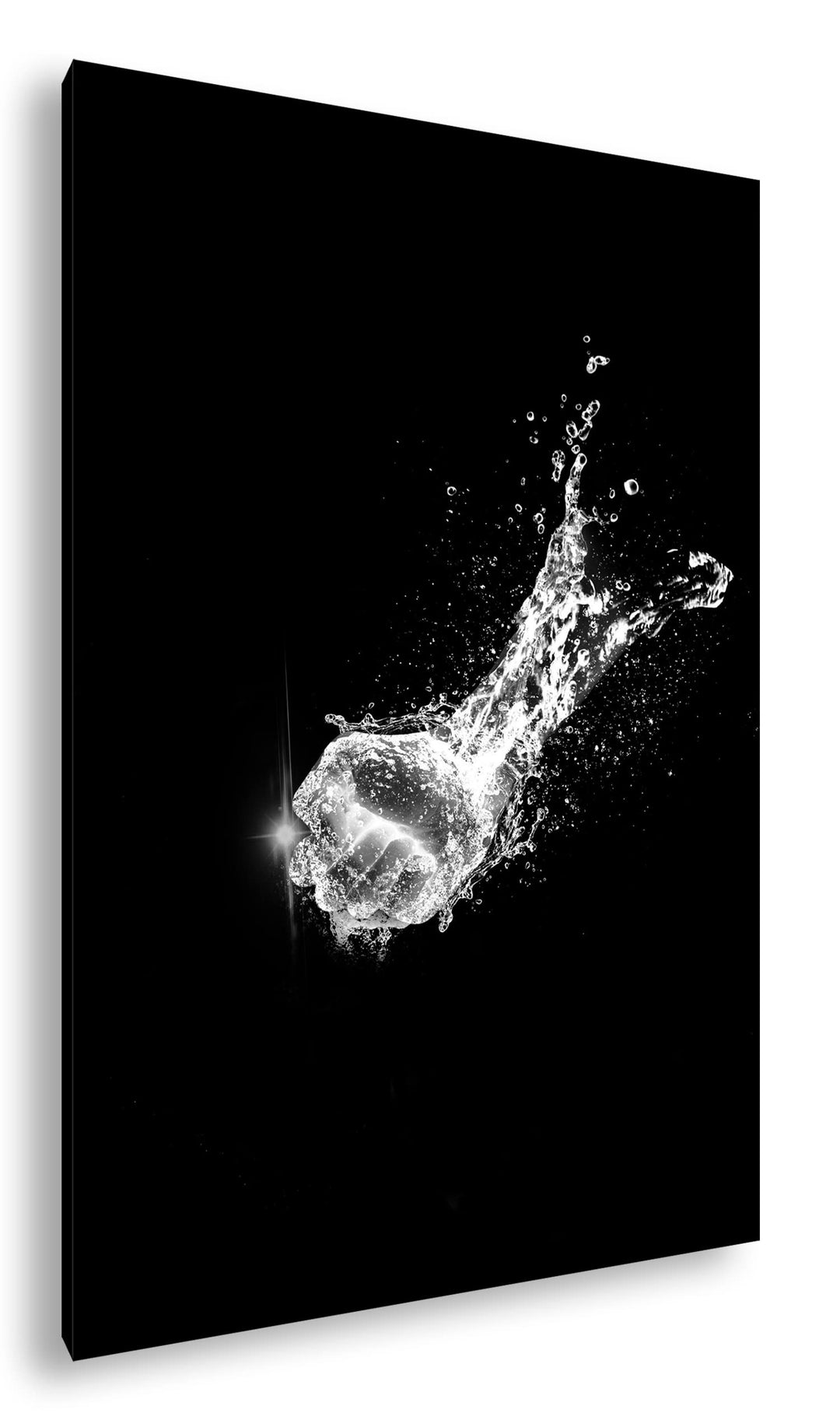 deyoli Faust aus Wasser Format: 80x60 Effekt: Schwarz&Weiss als Leinwandbild, Motiv fertig gerahmt a