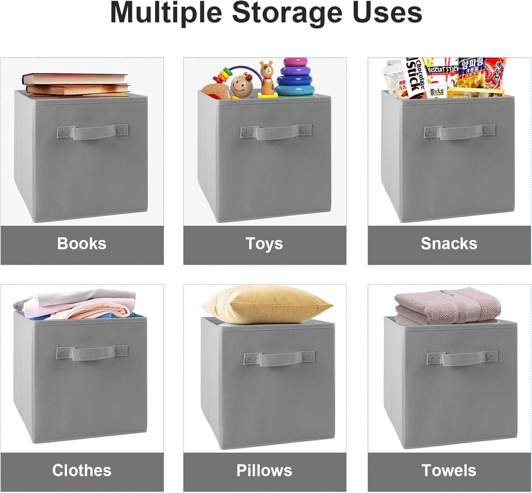 LONENESSL Faltbare Aufbewahrungsboxen mit Griff, 4 Stück Stoff Faltbare Aufbewahrungswürfel 27 x 27