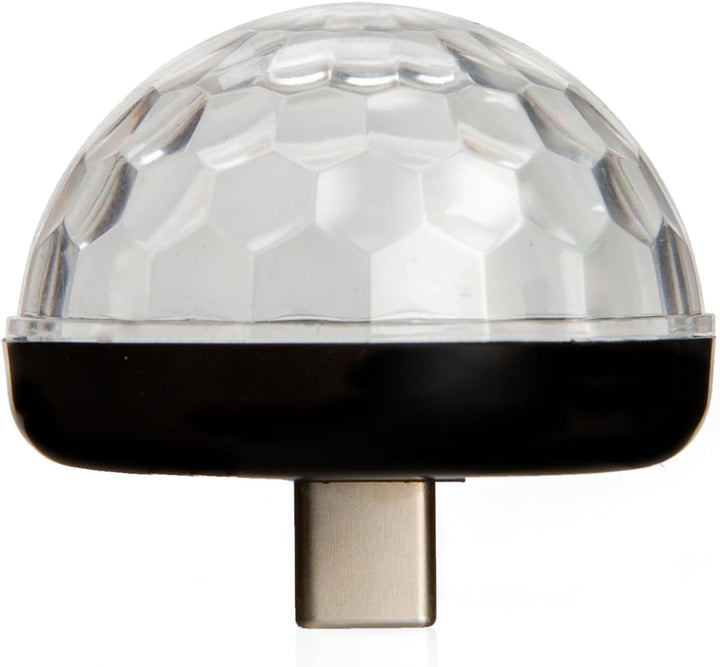 Kikkerland Telefon Disco Licht mit Typ C Port - Neuheit Selfie Licht Pulse mit Musik - Handy Adapter