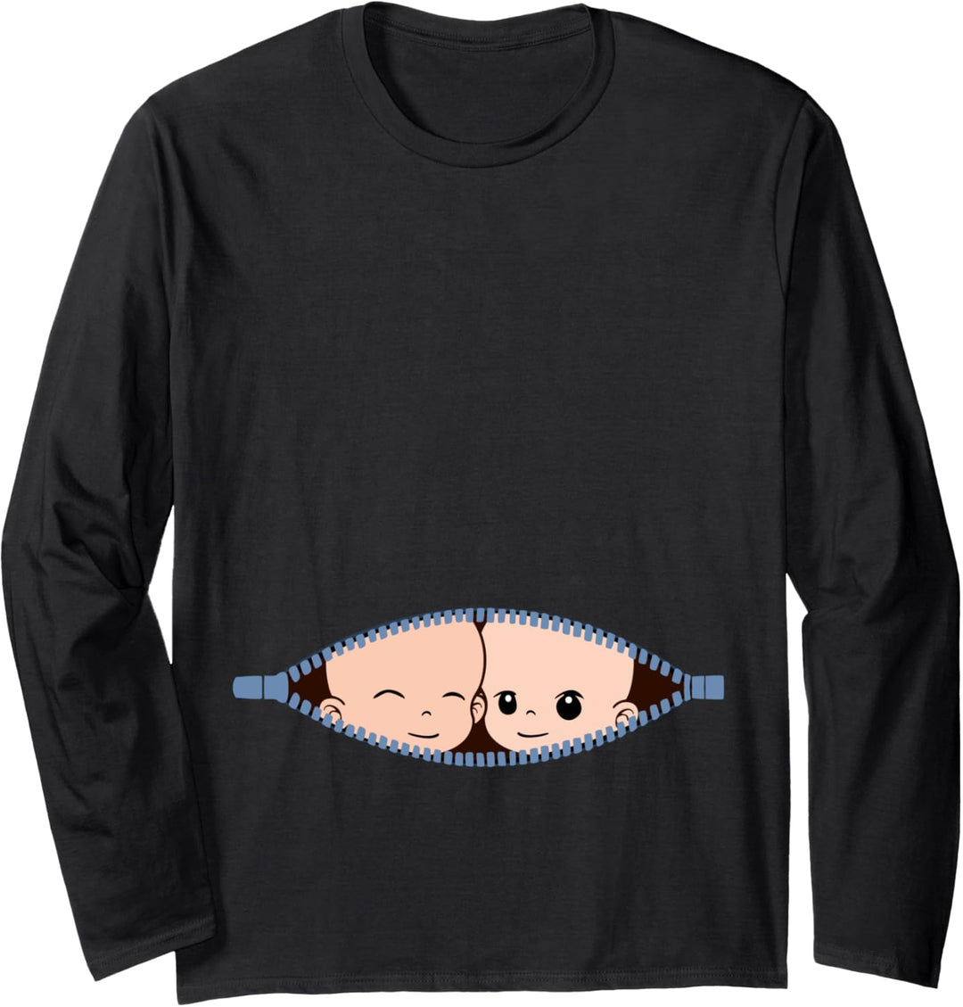 Schwangerschaft - Mama mit Zwillingen Langarmshirt