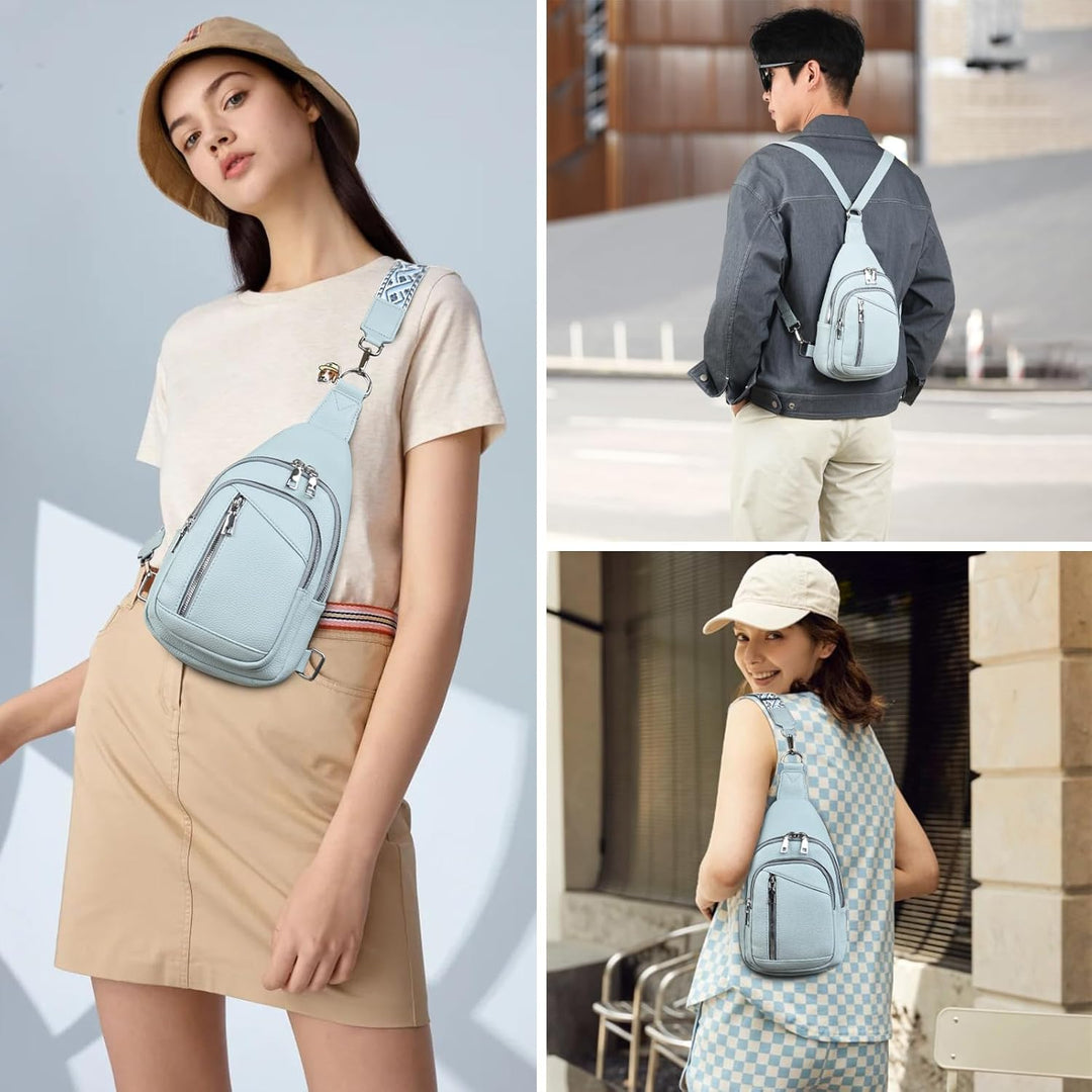 Travistar Brusttasche Sling Bag Damen Herren 2 in 1 Rucksack Damen Klein mit 2 Abnehmbare Schultergu