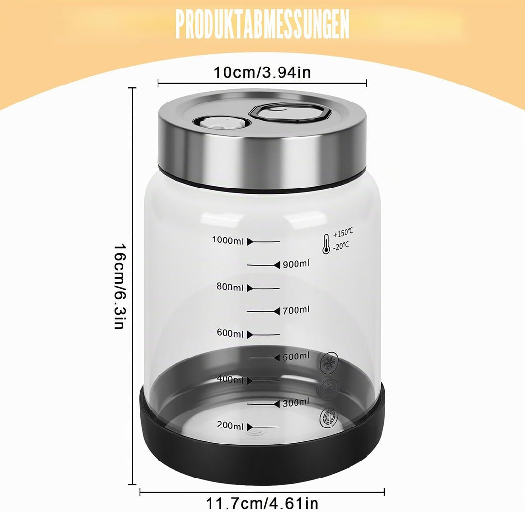 Fermentierglas mit Deckel 1L, Fermentationsglas mit Gärventi, Kimchi Behälter, Kefir Glas, Fermentie