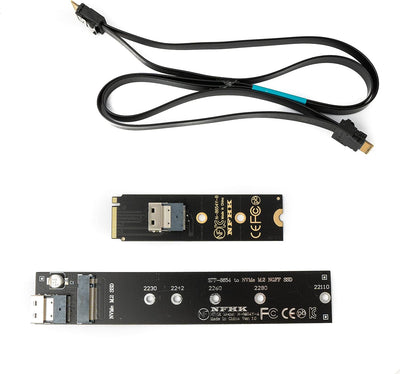 System-S SFF-8654 Adapter NGFF M-Key 40 cm NVME Kabel Stecker zu Buchse für Mainboard SSD