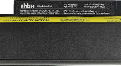 vhbw Li-Ion Akku 6600mAh (11.1V) schwarz kompatibel mit Notebook Laptop Lenovo ThinkPad E120, X121e,