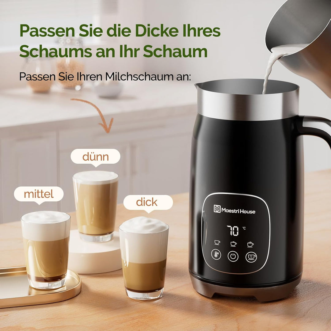 Maestri House Milchaufschäumer Elektrisch 4-in-1 14.1OZ/400ML Milchaufschäumer Smart-Touch-Steuerung