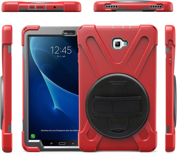 Gerutek Hülle für Galaxy Tab A 2016 10.1 (SM T580/T585) Heavy Duty Rugged Fullbody Stossfest 360 Gra