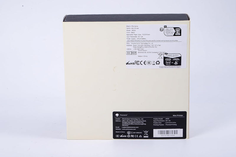Phomemo M02S 300 DPI Thermodrucker, Taschendrucker Mini Drucker für Handy mit 6 Papierrollen, Kompat