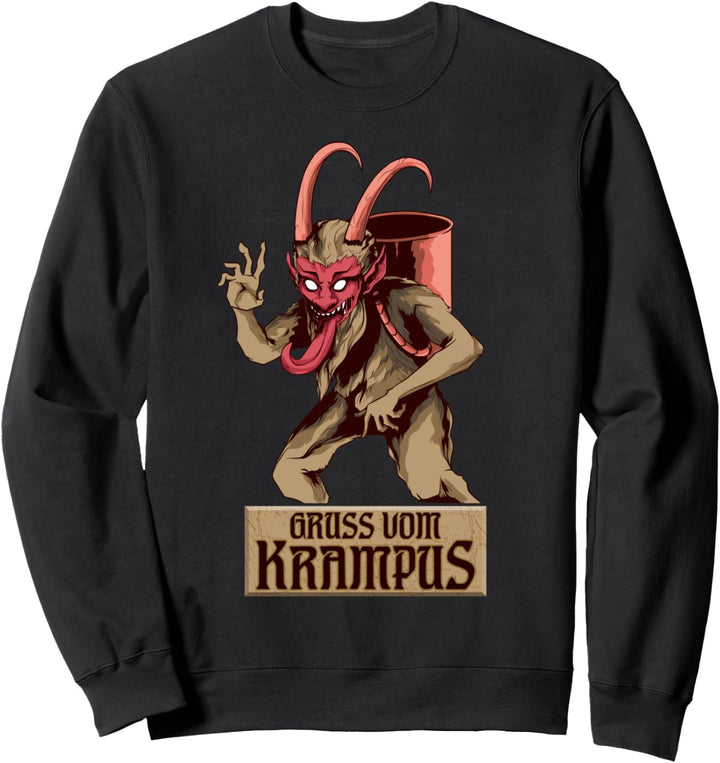 Gruss vom Krampus böse Frohe Krampus Weihnachtsdämon Sweatshirt