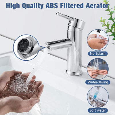 kisimixer Wasserhahn Bad Mischbatterie, Einhebelmischer Waschbecken Armaturen für Badezimmer, Modern
