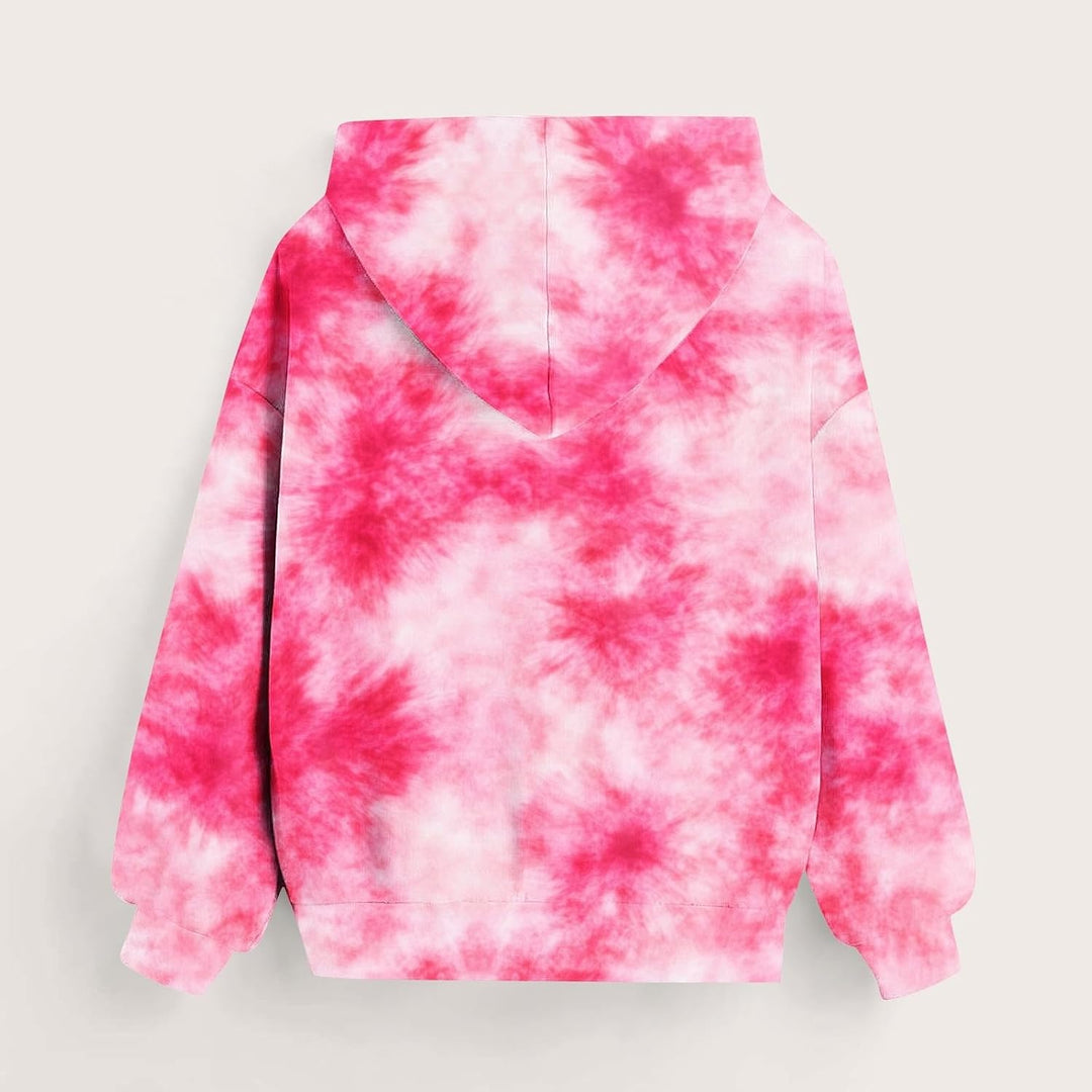 XINYUNZU Mädchen Kapuzenpullover Casual Hoodie Batik Sweatshirt mit Kapuze & Tasche Oberteile Langar