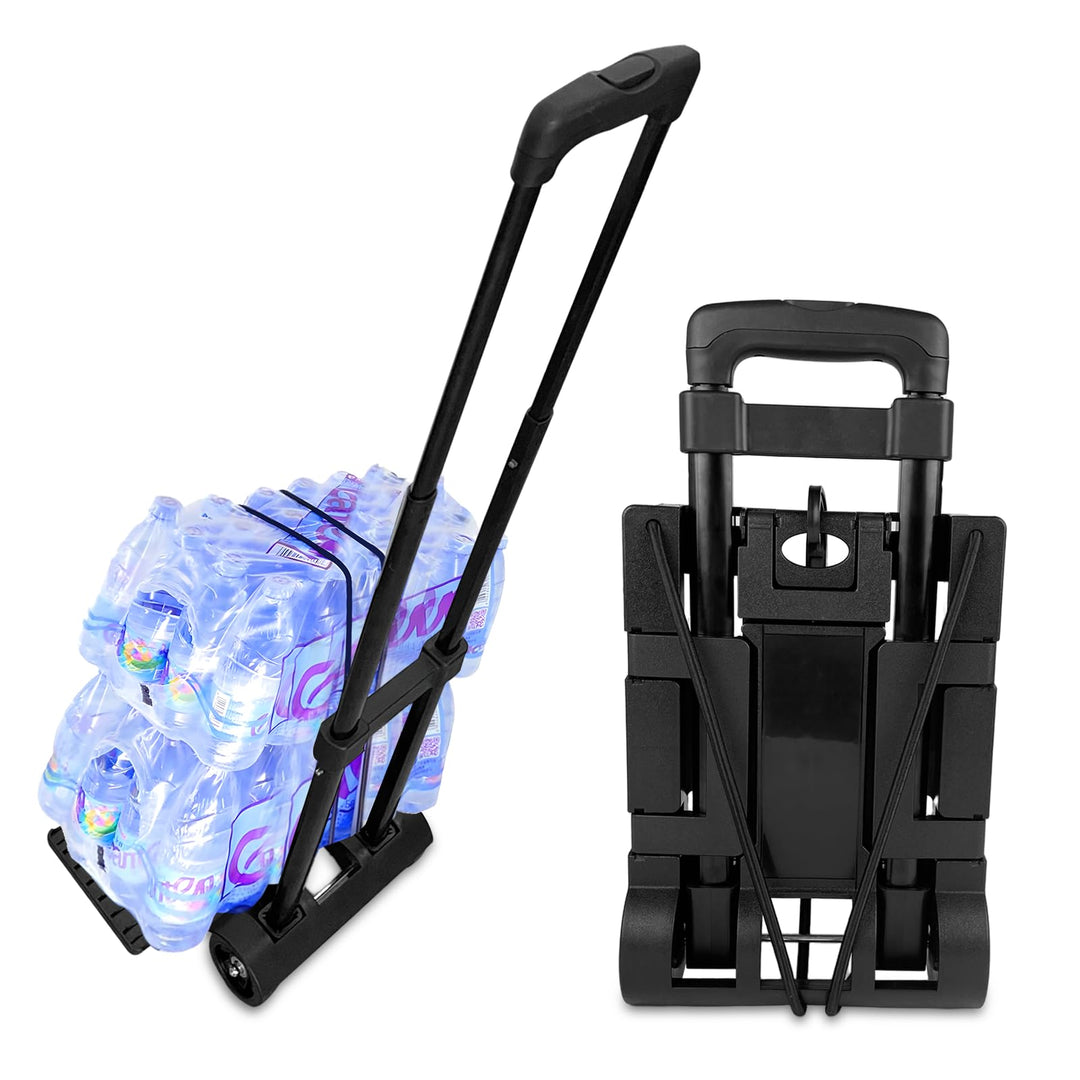 Transportkarre klappbar, Aluminium Langer Teleskopgriff 95.5 cm, Abmessungen Plattform 35 * 36cm, Tr