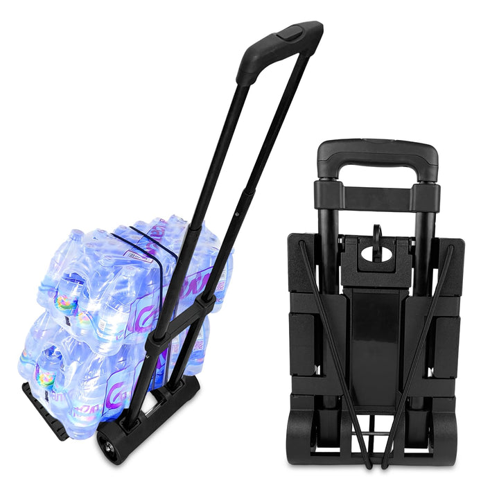 Transportkarre klappbar, Aluminium Langer Teleskopgriff 95.5 cm, Abmessungen Plattform 35 * 36cm, Tr