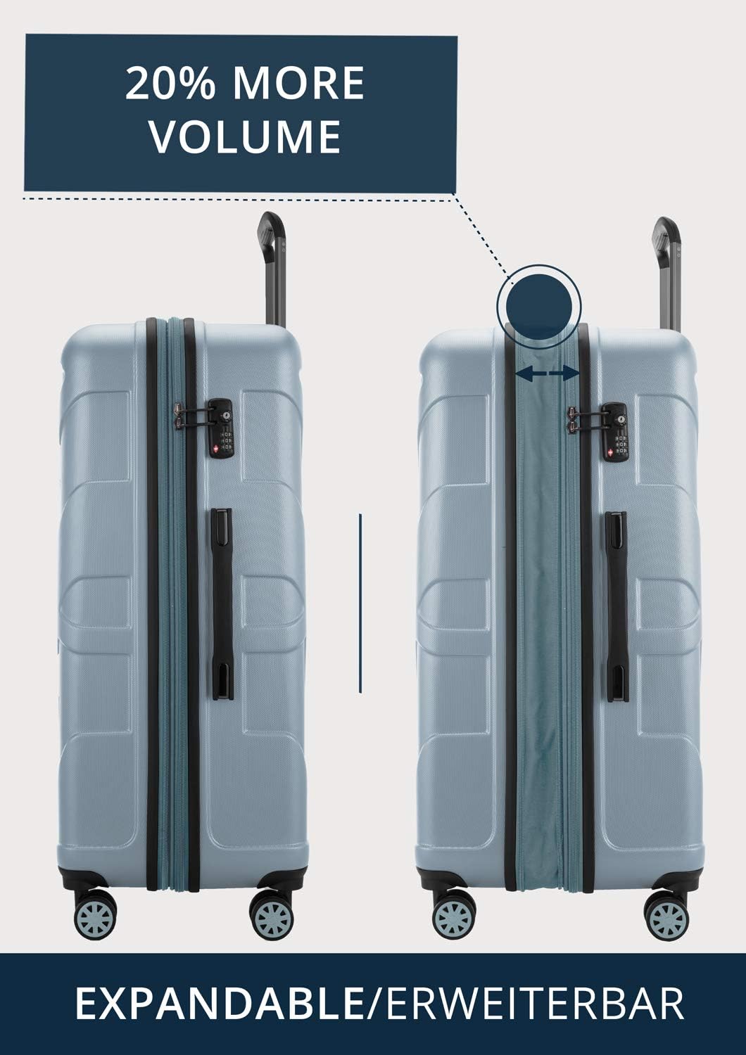 suitline - Grosser Hartschalen-Koffer Koffer Trolley Rollkoffer XL Reisekoffer, TSA, 76 cm, ca. 96-1