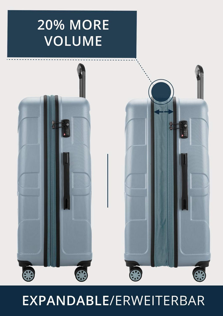 suitline - Grosser Hartschalen-Koffer Koffer Trolley Rollkoffer XL Reisekoffer, TSA, 76 cm, ca. 96-1