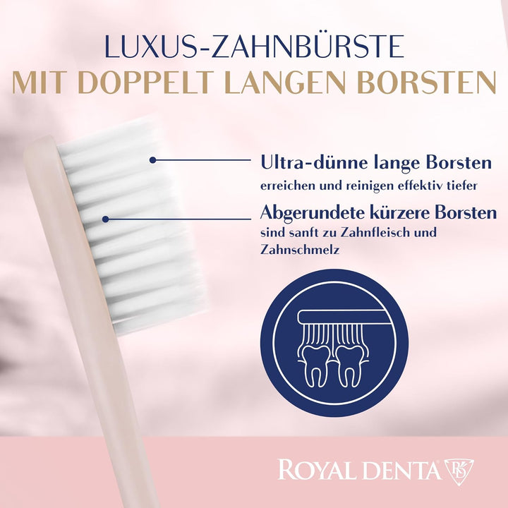 Royal Denta Silver Super Soft Zahnbürsten 4-Pack - Extra weiche Borsten für empfindliche Zähne &amp; Zah