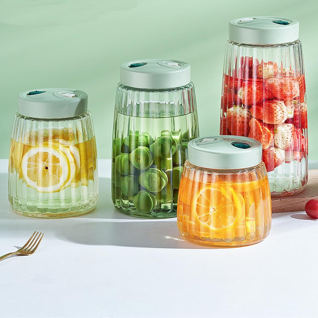 USHOP Fermentierglas, Gärglas mit Entlüftungsventil mit 1-Wege-Entlüftung,2er-Pack 1.4l Kimchi Behäl
