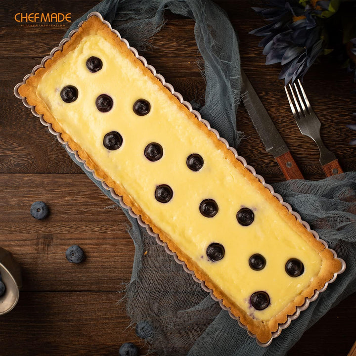 CHEFMADE Rechteck Torte Pan, 14-zoll mit Abnehmbare Lose Bottom Nicht-Stick Längliche Quiche Tart Ba